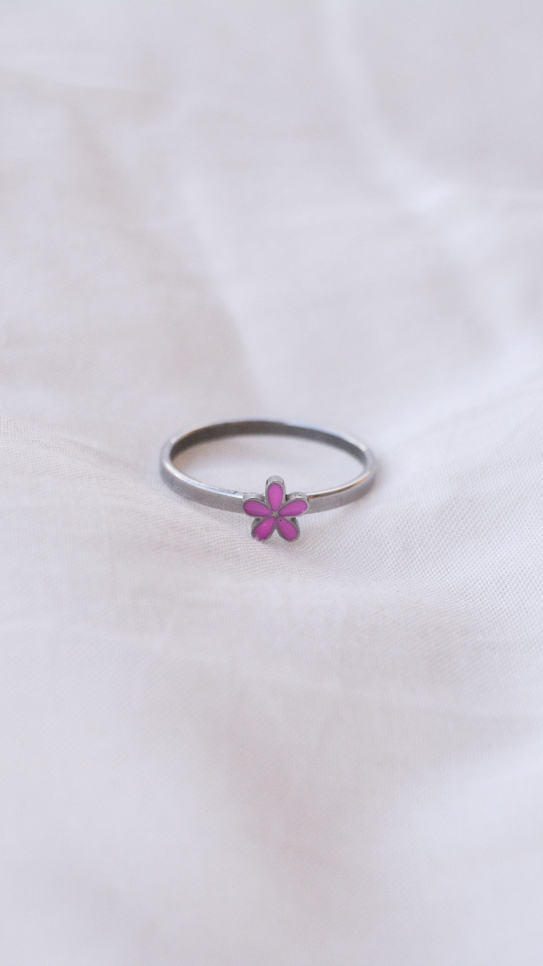 Anillo flor rosa